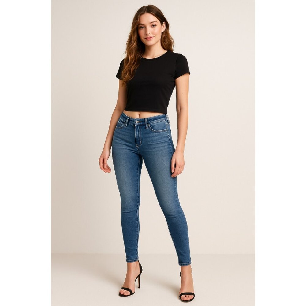 American Eagle Skinny Jeans 6L – Super Soft Stretch Blue Denim Mid Rise Long